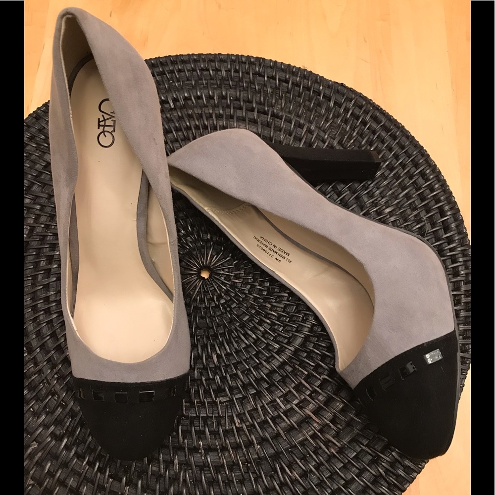 NEW CATO 2Tone Sz9W Vegan Suede HEELS